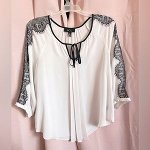 Business Casual black and white top